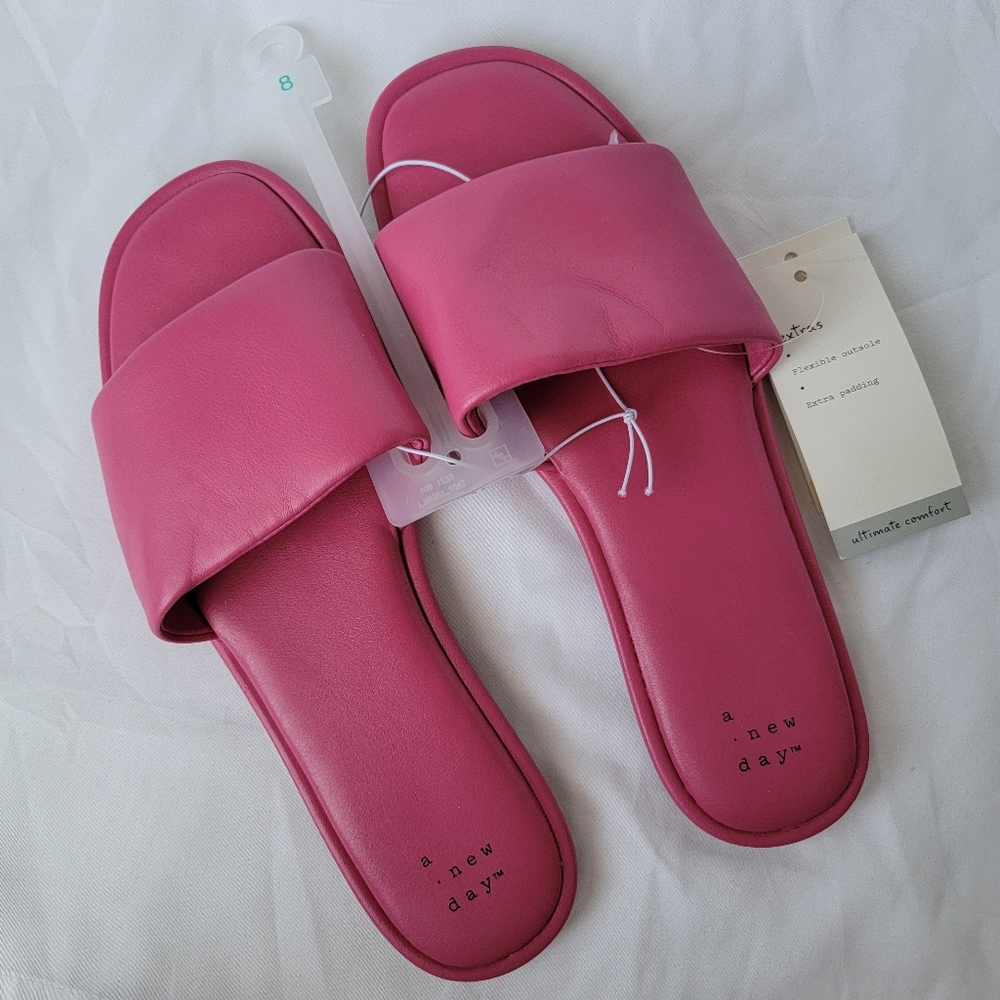 Women's Lulu Slide Sandals | Pink | A New Day - Picture 2 of 6